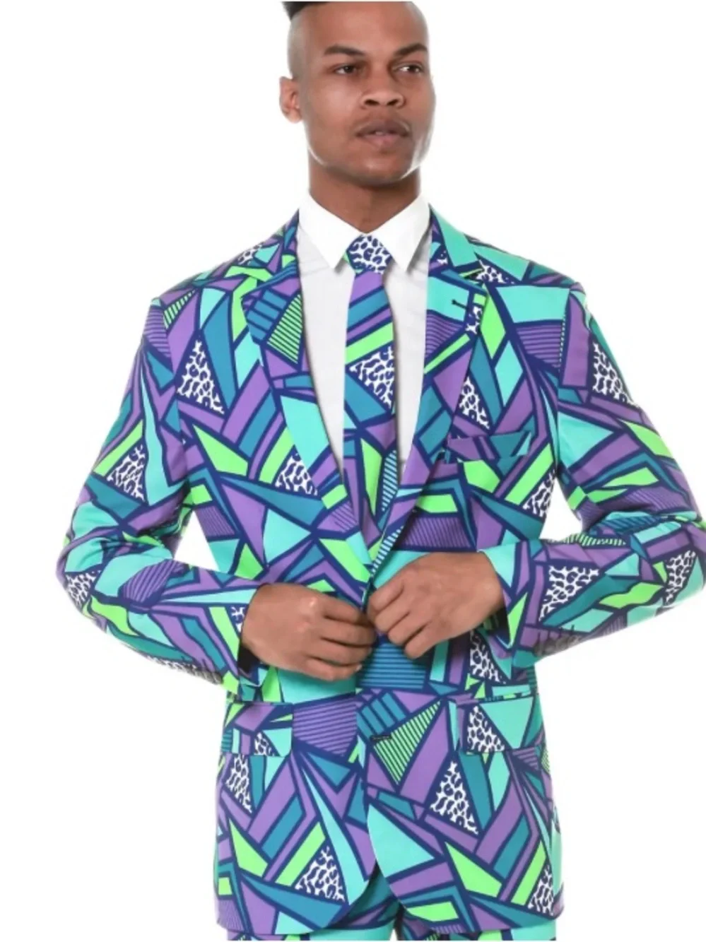 Shinesty Mens Size 40 The Le Tootski Neon Rave Blazer Novelty Blazer
